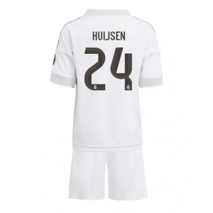 Real Madrid Dean Huijsen #24 Jalkapallovaatteet Lasten Kotipeliasu 2025-26 Lyhythihainen (+ Lyhyet housut)
